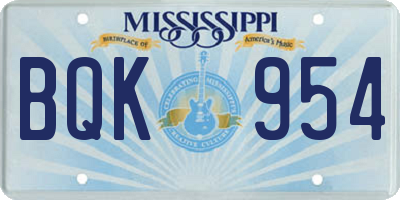 MS license plate BQK954