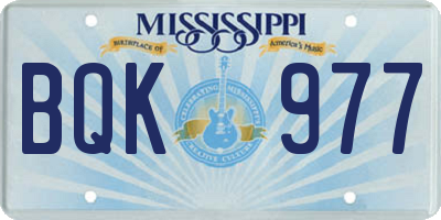 MS license plate BQK977