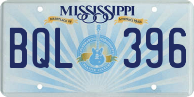 MS license plate BQL396