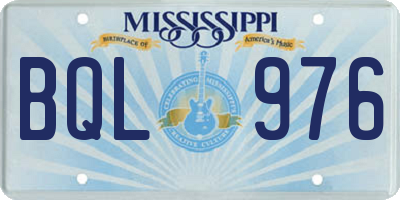 MS license plate BQL976