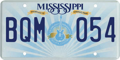 MS license plate BQM054