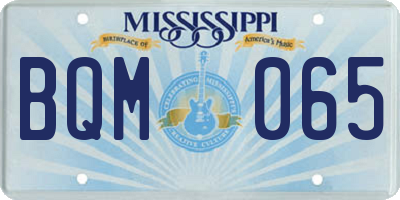 MS license plate BQM065