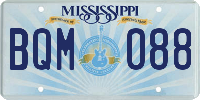 MS license plate BQM088