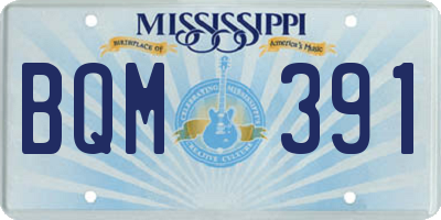 MS license plate BQM391
