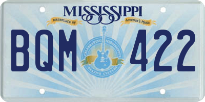 MS license plate BQM422
