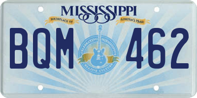 MS license plate BQM462