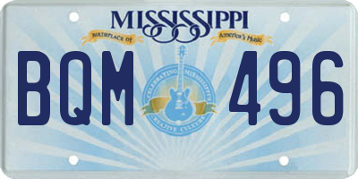 MS license plate BQM496