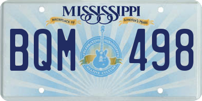 MS license plate BQM498