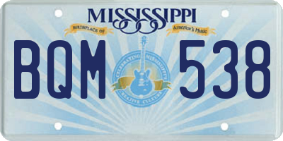 MS license plate BQM538