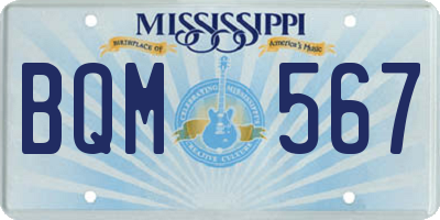 MS license plate BQM567
