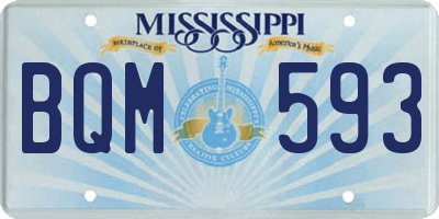 MS license plate BQM593