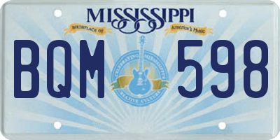 MS license plate BQM598