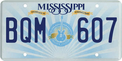 MS license plate BQM607