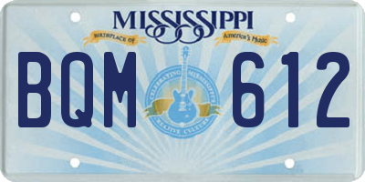 MS license plate BQM612