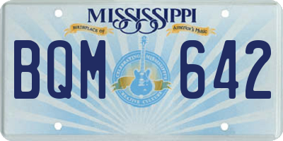 MS license plate BQM642