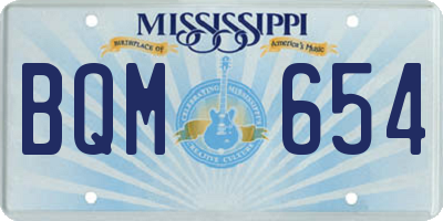 MS license plate BQM654