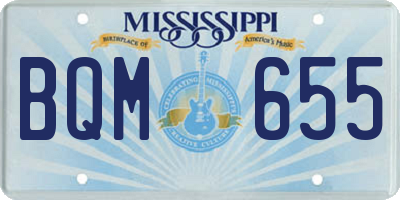 MS license plate BQM655