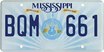 MS license plate BQM661