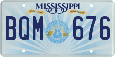 MS license plate BQM676