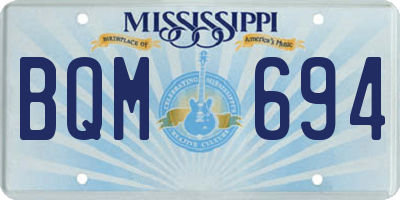 MS license plate BQM694