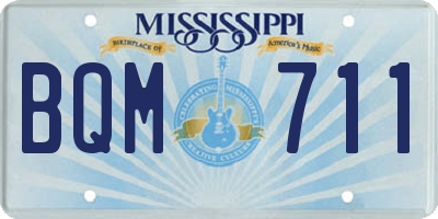 MS license plate BQM711