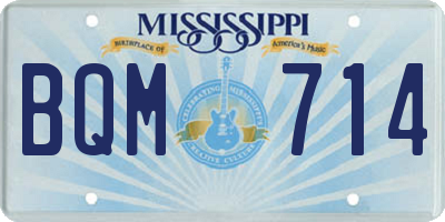 MS license plate BQM714