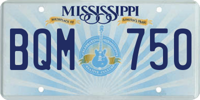 MS license plate BQM750