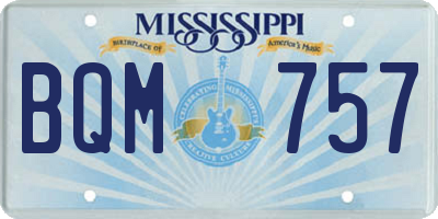 MS license plate BQM757