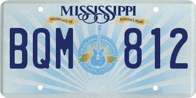 MS license plate BQM812