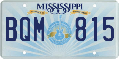 MS license plate BQM815