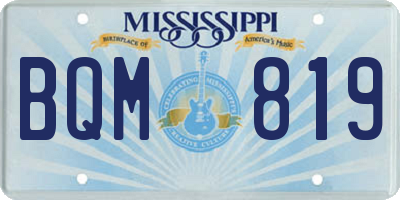 MS license plate BQM819