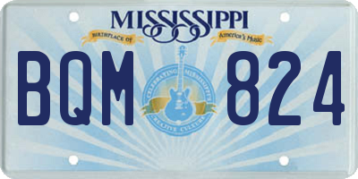 MS license plate BQM824