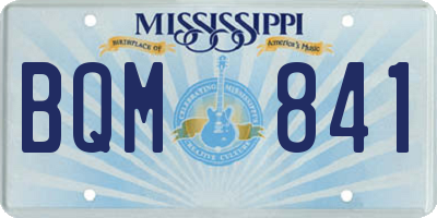 MS license plate BQM841