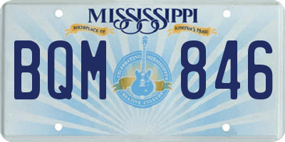 MS license plate BQM846