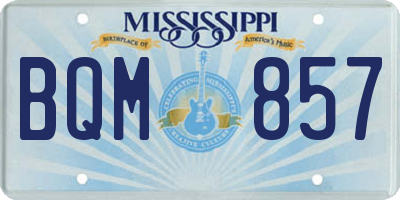 MS license plate BQM857