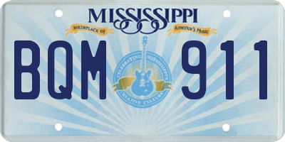 MS license plate BQM911