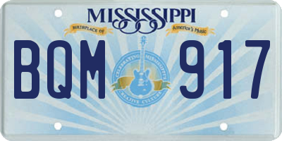 MS license plate BQM917