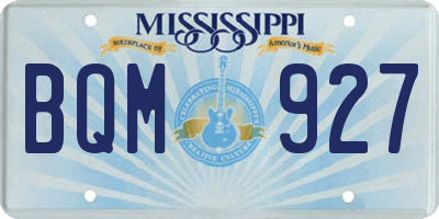 MS license plate BQM927