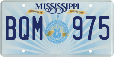 MS license plate BQM975