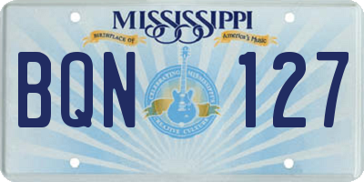 MS license plate BQN127