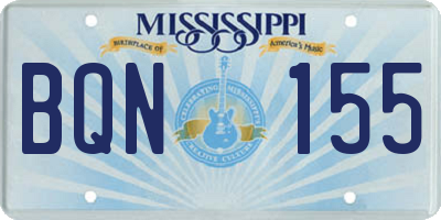 MS license plate BQN155