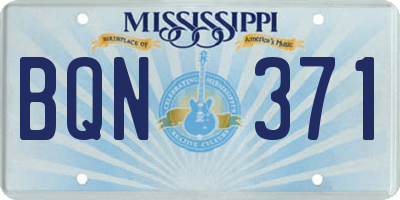 MS license plate BQN371