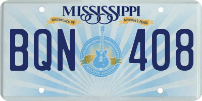 MS license plate BQN408