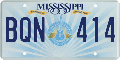 MS license plate BQN414