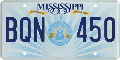 MS license plate BQN450