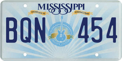 MS license plate BQN454
