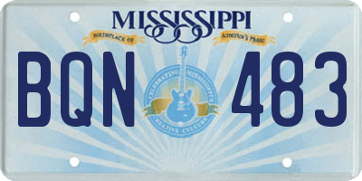 MS license plate BQN483