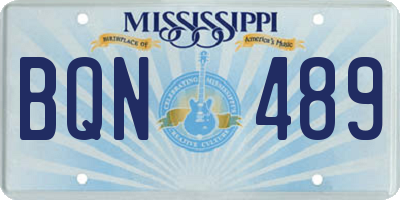 MS license plate BQN489