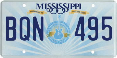 MS license plate BQN495