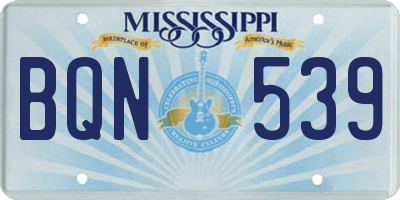MS license plate BQN539
